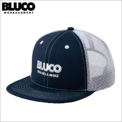 画像1: BLUCO ブルコ 6PANEL MESH CAP -LOGO- NAVY/WHITE