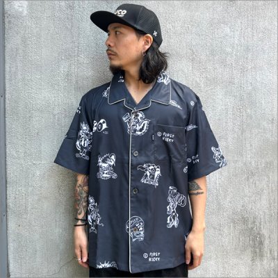 画像2: 【送料無料】BLUCO ブルコ POOLSIDE SHIRT S/S -Tattoo- CHARCOAL