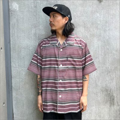 画像2: 【送料無料】BLUCO ブルコ POOLSIDE SHIRT S/S -Mexican- BURGUNDY