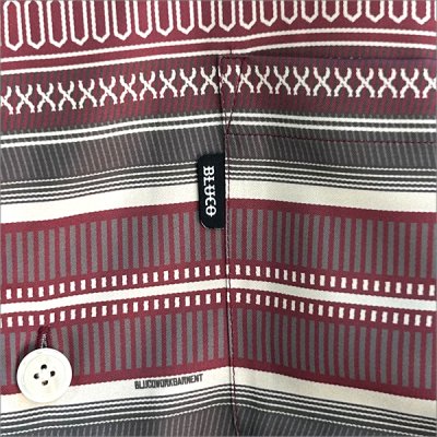 画像3: 【送料無料】BLUCO ブルコ POOLSIDE SHIRT S/S -Mexican- BURGUNDY