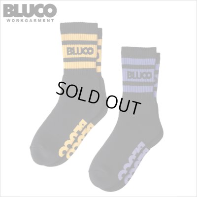 画像1: BLUCO ブルコ 2-PACK SOX -Line-  BLACK/MUSTARD・BLACK/PURPLE