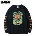 BLUCO ブルコ HEAVY DRY COTTON PRINT L/S TEE -Artwork by 遊鷹- BLACK