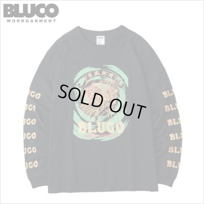 画像1: 【20％OFF】BLUCO ブルコ HEAVY DRY COTTON PRINT L/S TEE -Artwork by 遊鷹- BLACK