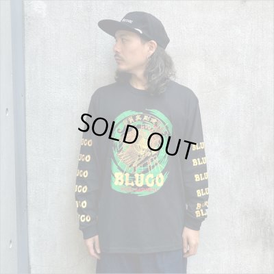 画像2: 【20％OFF】BLUCO ブルコ HEAVY DRY COTTON PRINT L/S TEE -Artwork by 遊鷹- BLACK