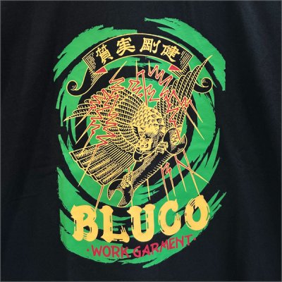 画像3: BLUCO ブルコ HEAVY DRY COTTON PRINT L/S TEE -Artwork by 遊鷹- BLACK