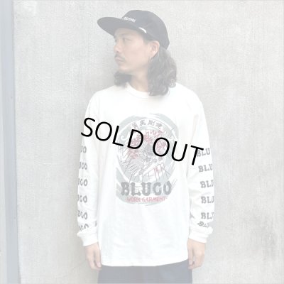 画像2: 【20％OFF】BLUCO ブルコ HEAVY DRY COTTON PRINT L/S TEE -Artwork by 遊鷹- WHITE