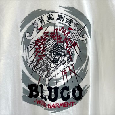 画像3: BLUCO ブルコ HEAVY DRY COTTON PRINT L/S TEE -Artwork by 遊鷹- WHITE