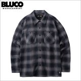 【送料無料】BLUCO ブルコ OMBRE CHECK FLANNEL SHIRT BLACK