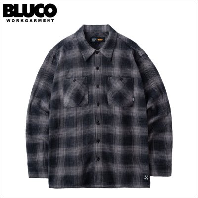 画像1: 【送料無料】BLUCO ブルコ OMBRE CHECK FLANNEL SHIRT BLACK