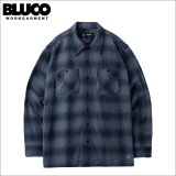 【送料無料】BLUCO ブルコ OMBRE CHECK FLANNEL SHIRT NAVY