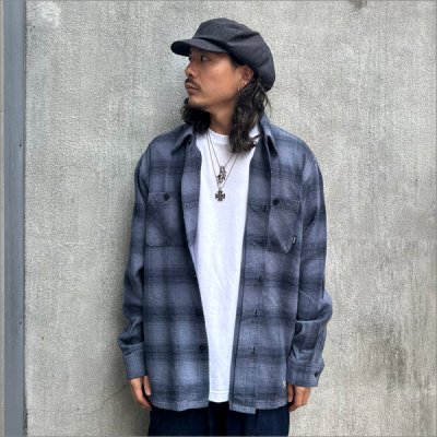 画像3: 【送料無料】BLUCO ブルコ OMBRE CHECK FLANNEL SHIRT NAVY