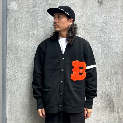 画像2: 【送料無料】BLUCO ブルコ LETTERED CARDIGAN BLACK
