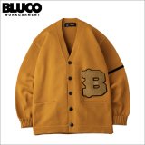 【送料無料】BLUCO ブルコ LETTERED CARDIGAN MUSTARD