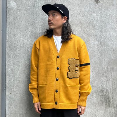 画像2: 【送料無料】BLUCO ブルコ LETTERED CARDIGAN MUSTARD