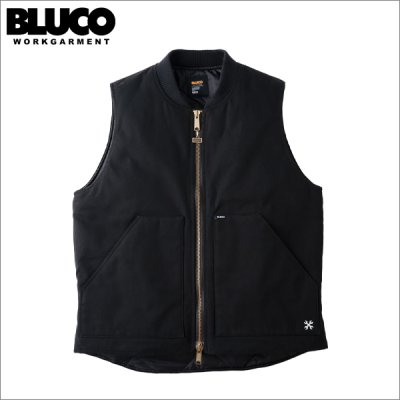 画像1: 【送料無料】BLUCO ブルコ RIB COLLAR DUCK VEST BLACK