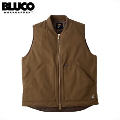 画像1: 【送料無料】BLUCO ブルコ RIB COLLAR DUCK VEST BROWN