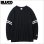 画像1: BLUCO ブルコ ドライコットン ポケットTシャツ L/S -Line- BLACK (1)