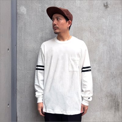 画像2: BLUCO ブルコ ドライコットン ポケットTシャツ L/S -Line- WHITE