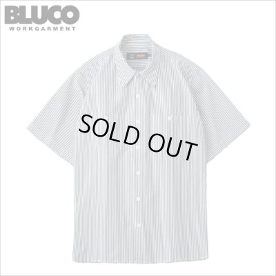画像1: 【送料無料】BLUCO ブルコ スタンダードワークシャツ S/S -Stripe- IVORY