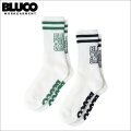 BLUCO ブルコ 2-PACK ソックス -BLOCK- WHITE/BLACK・WHITE/GREEN 