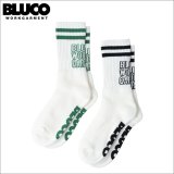 BLUCO ブルコ 2-PACK ソックス -BLOCK- WHITE/BLACK・WHITE/GREEN 