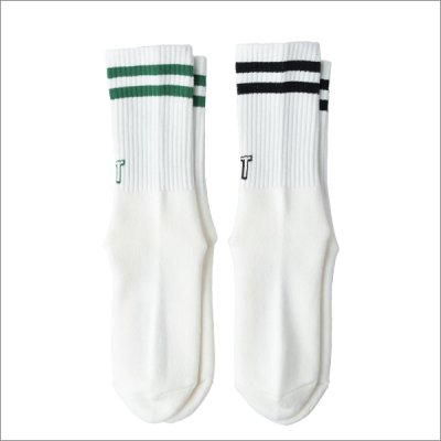 画像2: BLUCO ブルコ 2-PACK ソックス -BLOCK- WHITE/BLACK・WHITE/GREEN 