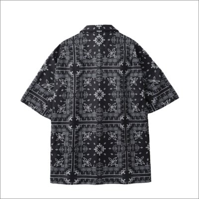 画像2: 【送料無料】BLUCO ブルコ オープンカラーシャツ -BANDANA- BLACK