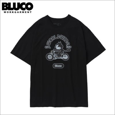 画像1: BLUCO×FELIX プリントTシャツ World Wide BLACK