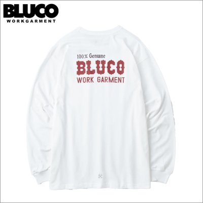 画像1: BLUCO ブルコ ポケット L/S TEE -BOLT- WHITE