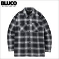 【送料無料】BLUCO ブルコ プリントフランネルチェックシャツ -OMBRE- BLACK