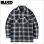 画像1: 【送料無料】BLUCO ブルコ プリントフランネルチェックシャツ -OMBRE- BLACK (1)