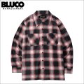 【送料無料】BLUCO ブルコ プリントフランネルチェックシャツ -OMBRE- RED