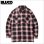 画像1: 【送料無料】BLUCO ブルコ プリントフランネルチェックシャツ -OMBRE- RED (1)