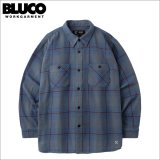 【送料無料】BLUCO ブルコ ヘビーフランネルチェックシャツ -BUFFALO- GRAY