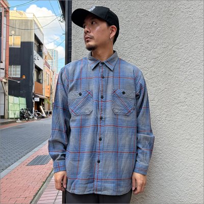 画像2: 【送料無料】BLUCO ブルコ ヘビーフランネルチェックシャツ -BUFFALO- GRAY