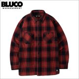 【送料無料】BLUCO ブルコ ヘビーフランネルチェックシャツ -BUFFALO- RED