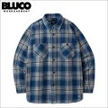 【送料無料】BLUCO ブルコ ヘビーフランネルチェックシャツ -BUFFALO- NAVY