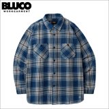 【送料無料】BLUCO ブルコ ヘビーフランネルチェックシャツ -BUFFALO- NAVY