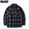 【送料無料】BLUCO ブルコ ヘビーフランネルチェックシャツ -BLOCK- BLACK
