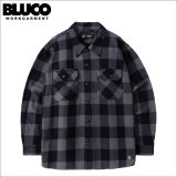 【送料無料】BLUCO ブルコ ヘビーフランネルチェックシャツ -BLOCK- BLACK