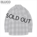 【送料無料】BLUCO ブルコ ヘビーフランネルチェックシャツ -BLOCK- BLACK