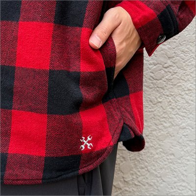 画像5: 【送料無料】BLUCO ブルコ ヘビーフランネルチェックシャツ -BLOCK- RED