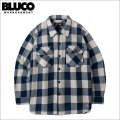 【送料無料】BLUCO ブルコ ヘビーフランネルチェックシャツ -BLOCK- NAVY