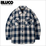 【送料無料】BLUCO ブルコ ヘビーフランネルチェックシャツ -BLOCK- NAVY