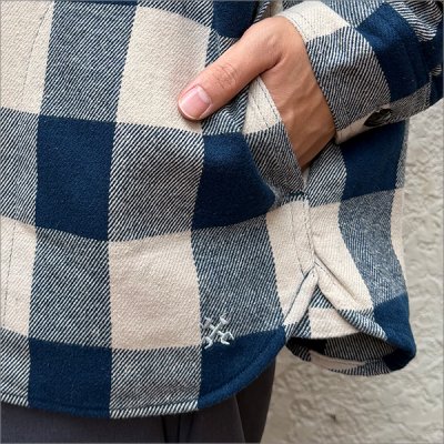 画像5: 【送料無料】BLUCO ブルコ ヘビーフランネルチェックシャツ -BLOCK- NAVY