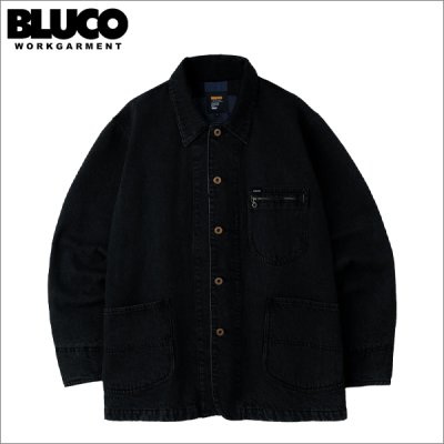 画像1: 【送料無料】BLUCO ブルコ ジャパンデニム ライニングカバーオール BLACK ONE WASH