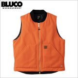 【送料無料】BLUCO ブルコ リブカラー ダックベスト ORANGE