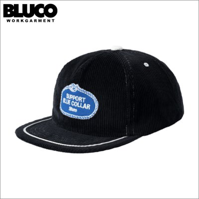 画像1: BLUCO ブルコ コーデュロイキャップ -ROPE PATCH- BLACK