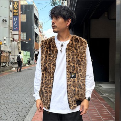 画像3: 【送料無料】BLUCO ブルコ リバーシブルファーベスト LEOPARD/BLACK