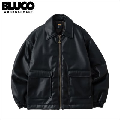 画像1: 【送料無料】BLUCO ブルコ シンセティックレザー ボンバージャケット BLACK